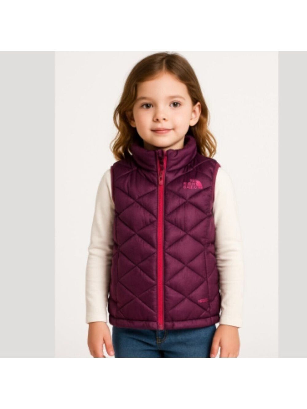 The North Face Magenta Reversible Puffer Vest Kids Medium/10-12